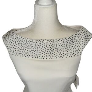 Calvin Klien White Formal Dress Stud Accent, NWT, Size 4